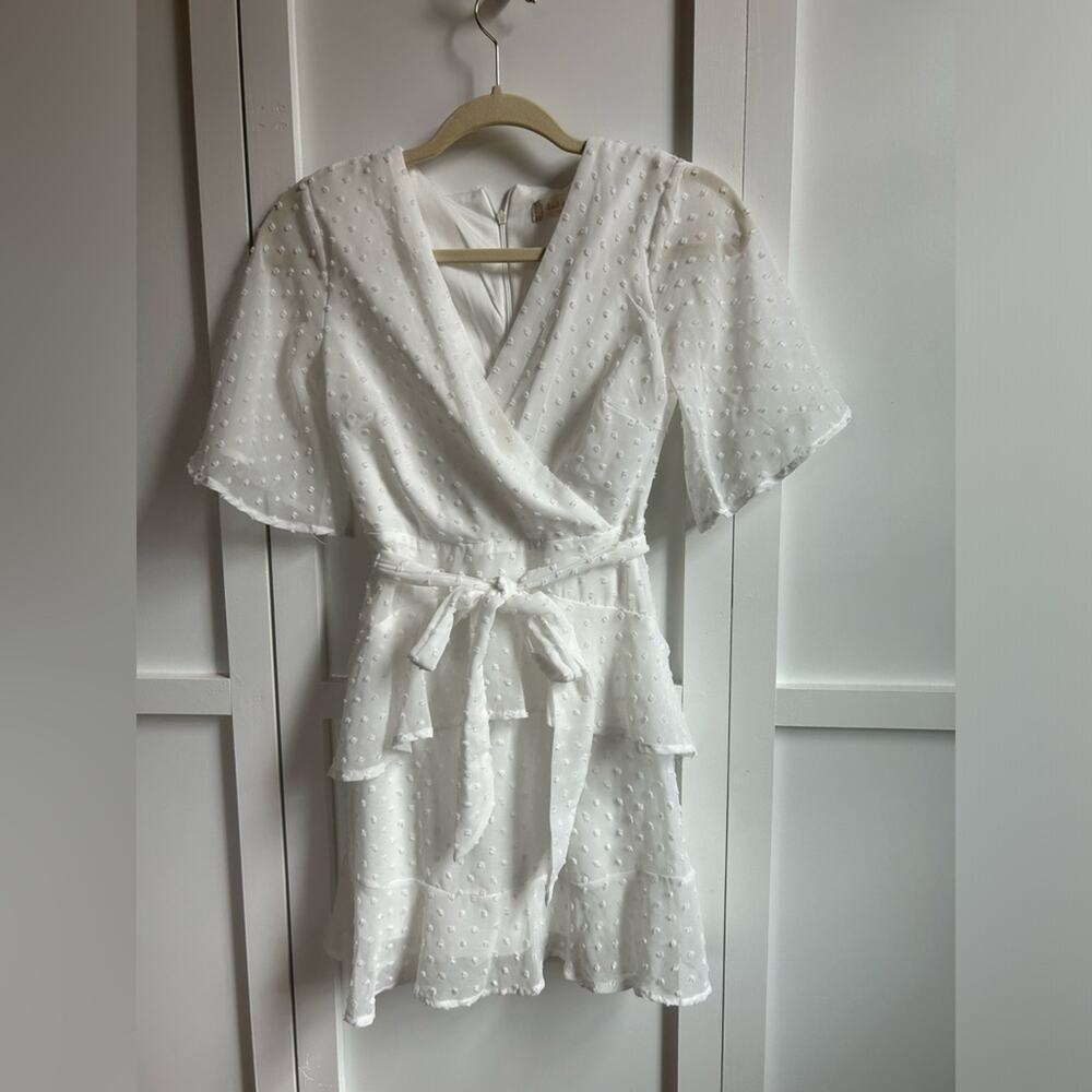 💍Altard state white Swiss dot dress